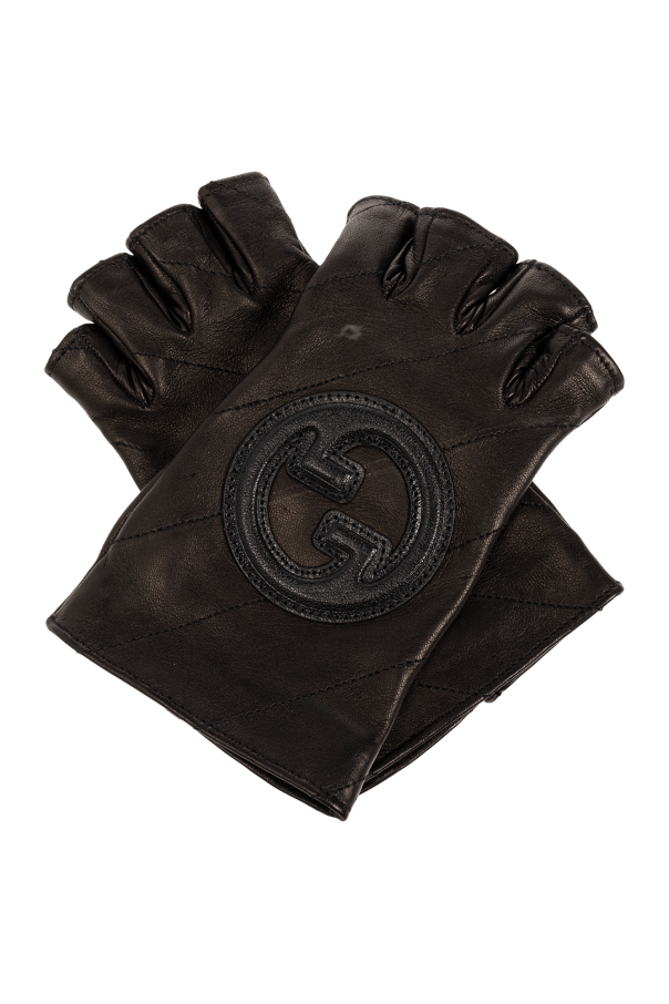 【送料&関税込】Gucci Fingerless Leather Gloves Gucci x adidas Fingerless Leather Gloves Black - SS22 - US
